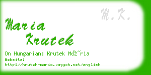 maria krutek business card